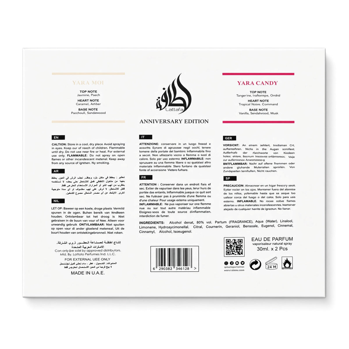 Lattafa Yara Candy Collection 2pc*30ML - Lattafa