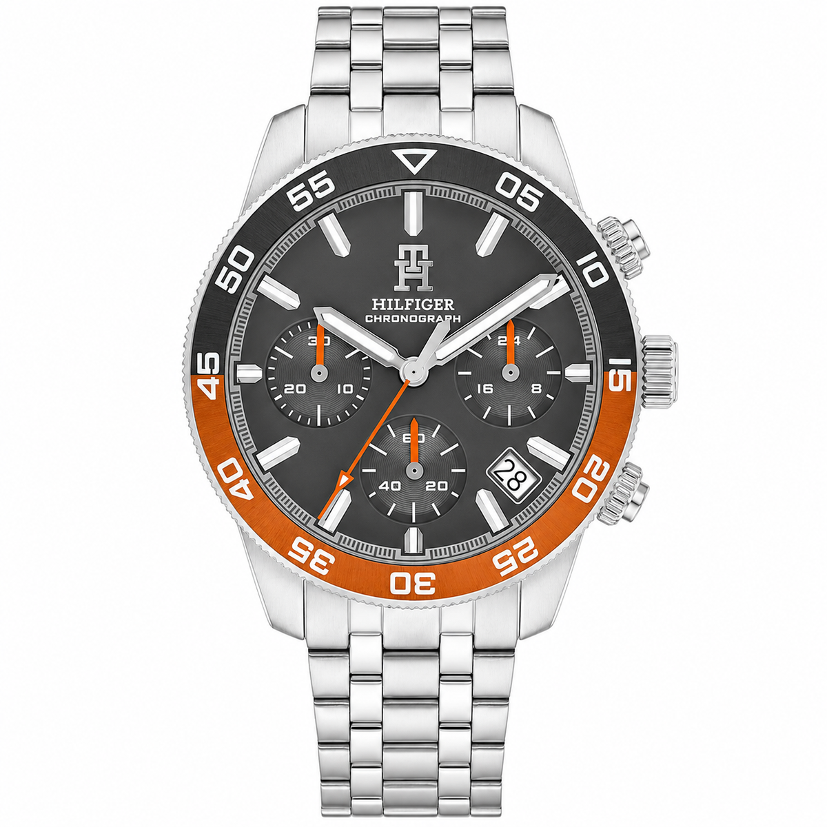 Tommy Hilfiger TH85 Men’s Chronograph Watch – Grey Dial & Stainless Steel Bracelet 1792186