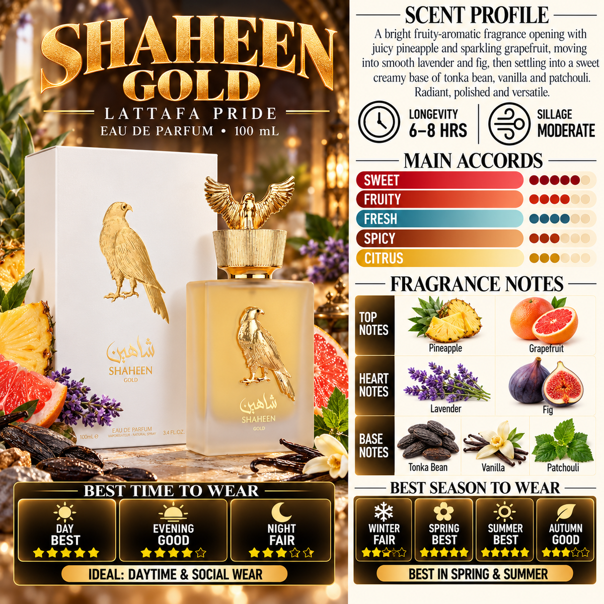Shaheen Gold - Men & Women - Lattafa